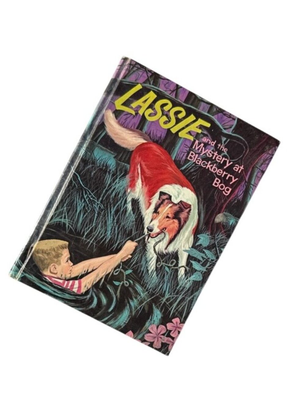 LASSIE MYSTERY AT BLACKBERRY BOG HARDCOVER Book WHITMAN illustrated Vintage 1956